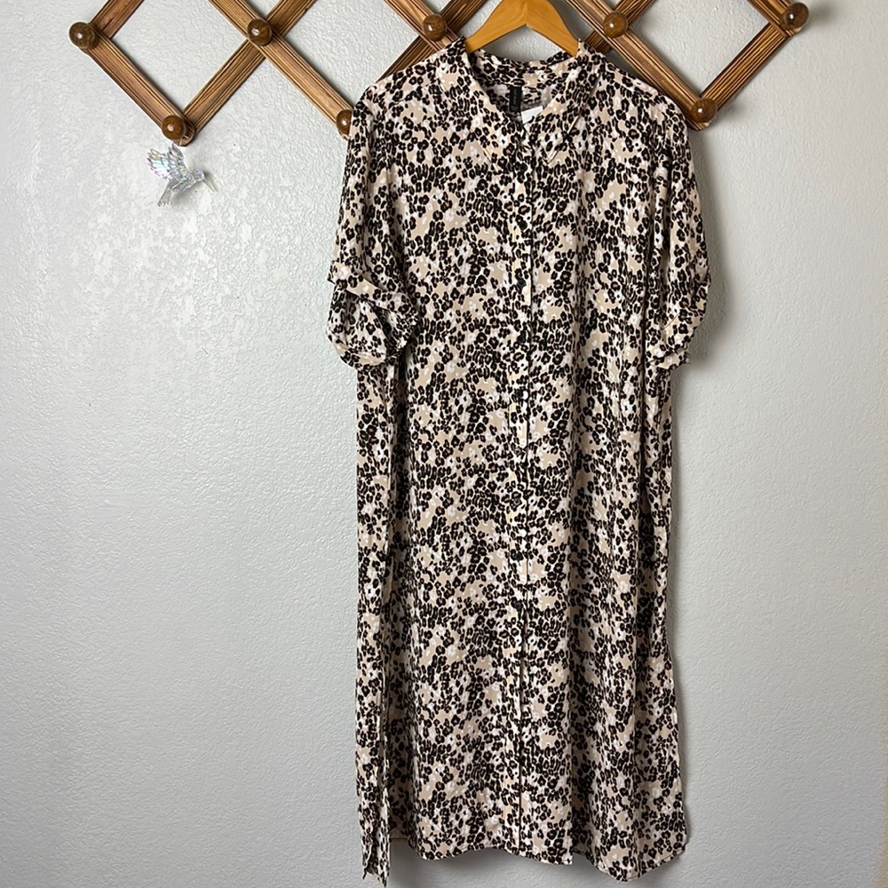 NWT Lane Bryant leopard print slit dress.